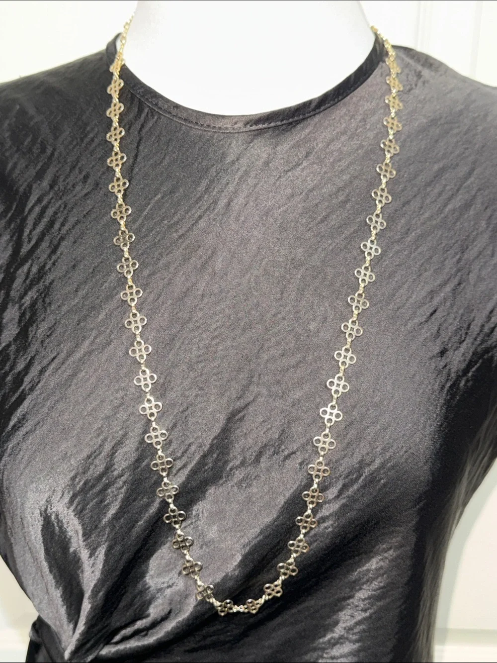 Tory Burch Quatrefoil Gold Long Necklace”